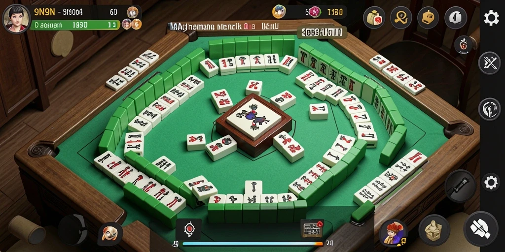 Tampilan gameplay Mahjong di 9N9N yang menarik dan seru.