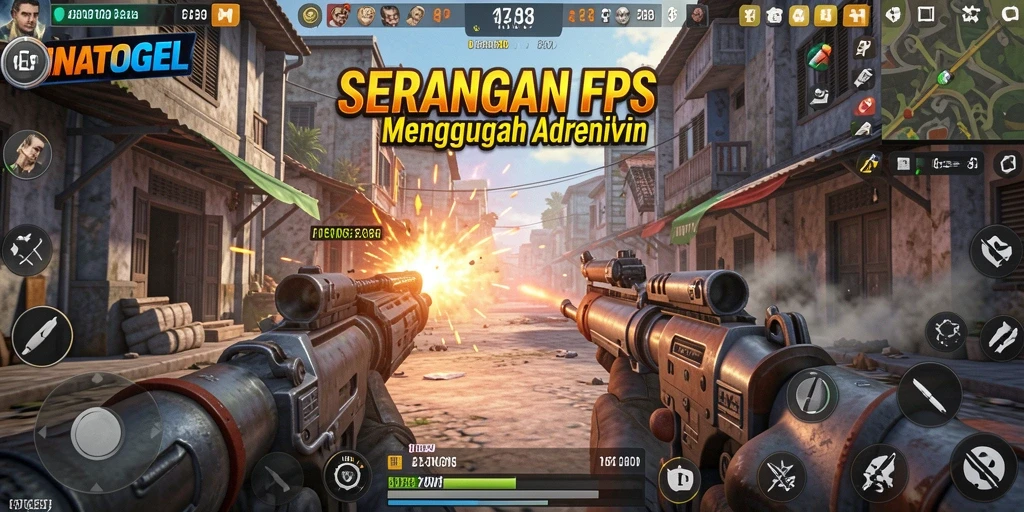 Tampilan gameplay INATOGEL dengan aksi tembak-menembak mendebarkan.