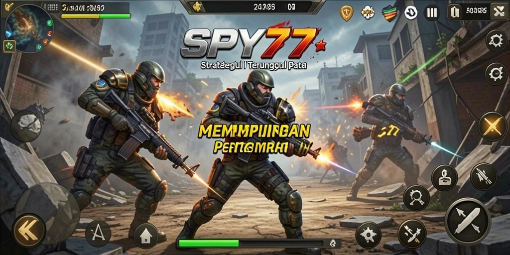 Tampilan gameplay SPY77 yang dinamis dan strategis.