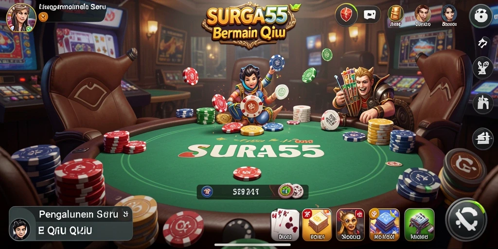 Screenshot gameplay SURGA55 menampilkan keseruan permainan QiuQiu.
